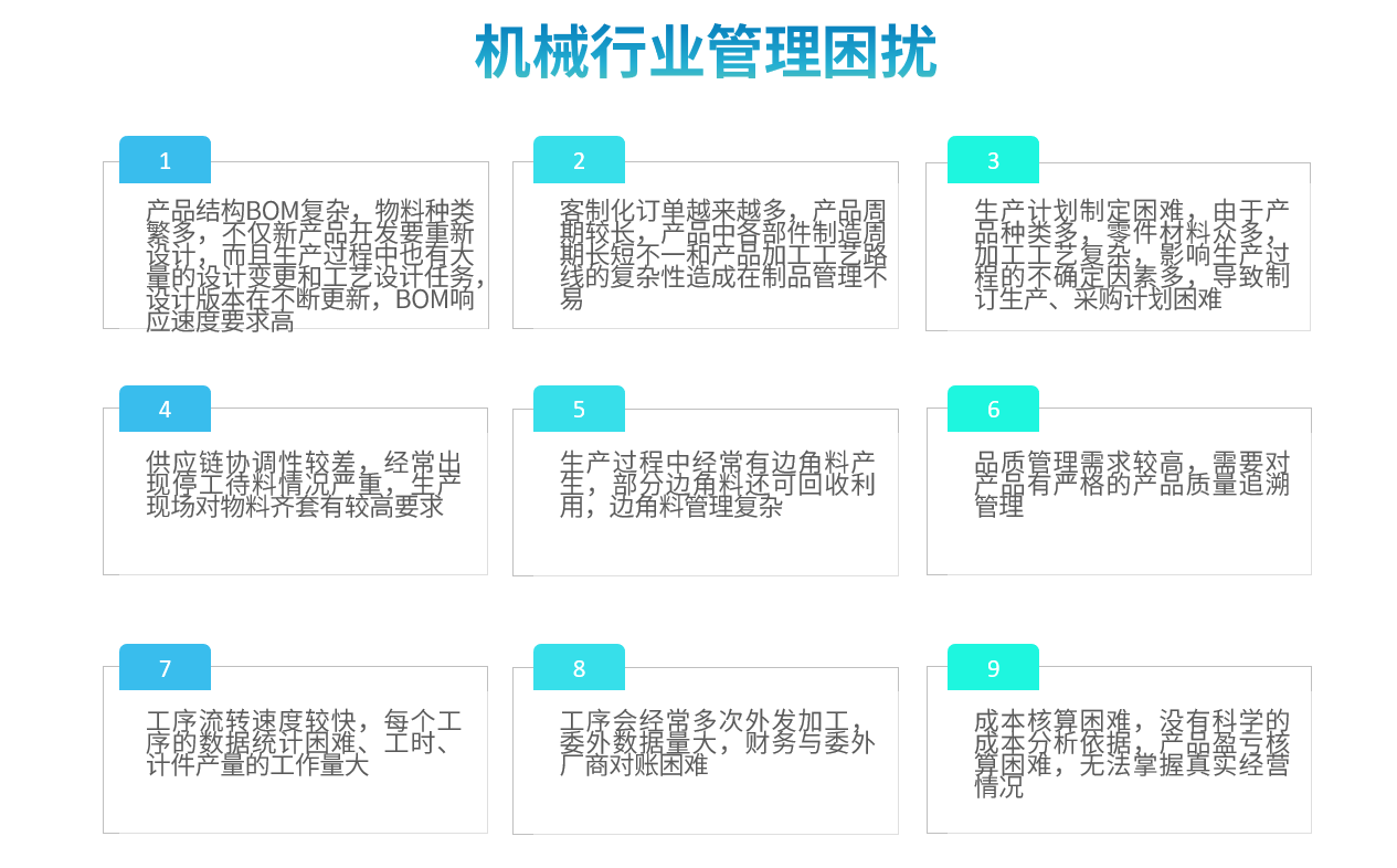 機械行業ERP系統解決方案